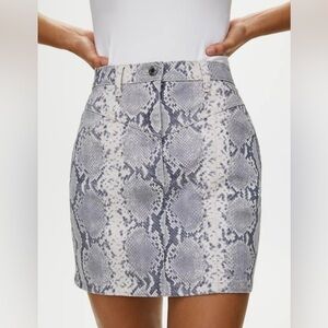 Aritiza Wilfred - Kelsey Snake Print Denim Mini Skirt
